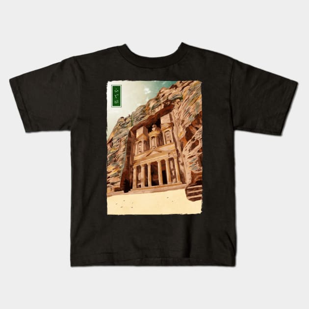 Petra Jordan - Black Kids T-Shirt by Thor Reyes